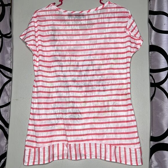 Onque Casuals Striped Paris Themed Short Sleeve Shirt - Picture 9 of 10